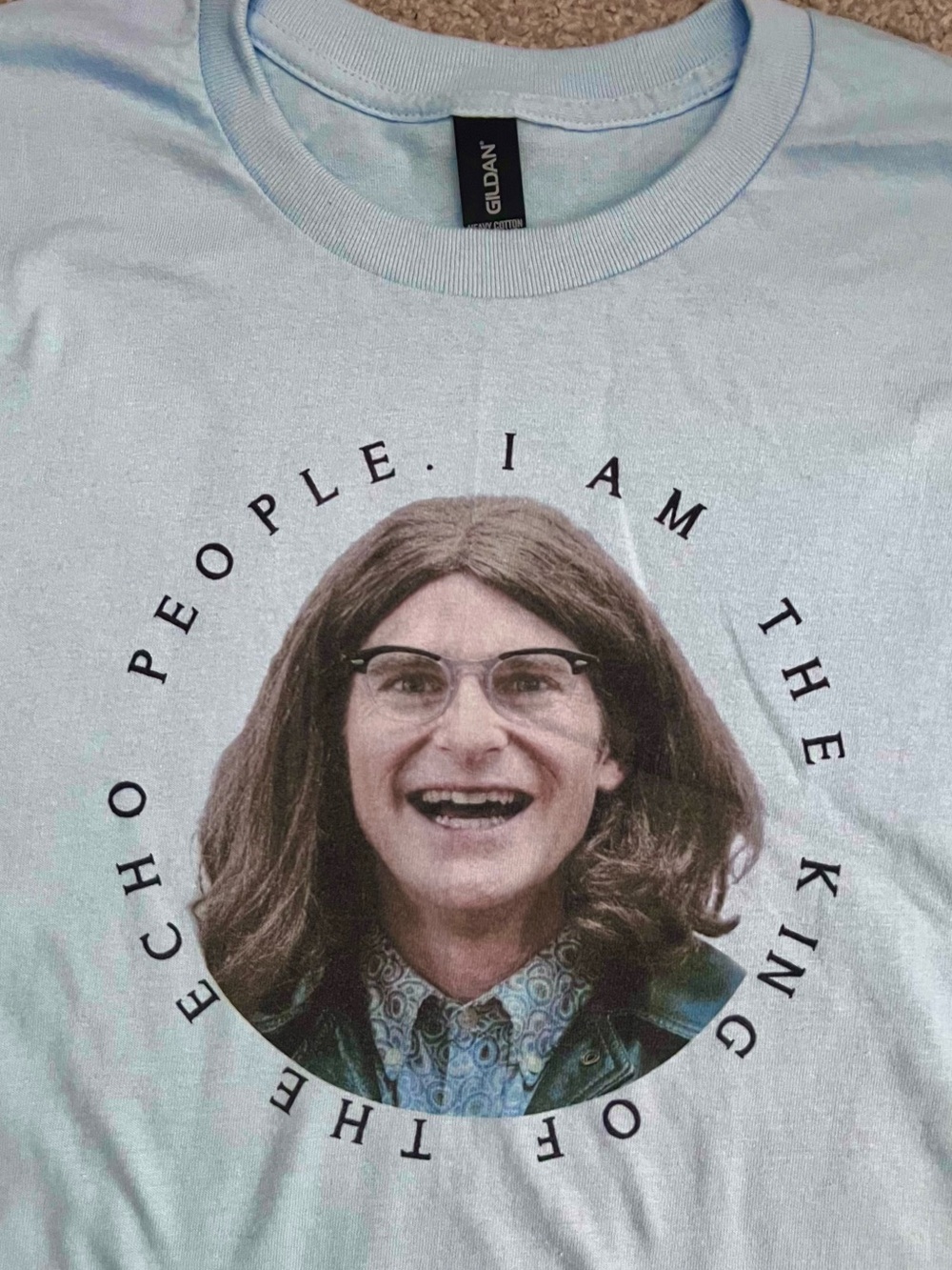 Crispin Glover funny weird cult movie light blue size Large Unisex T-shirt